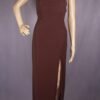 Spaghetti Strap Padded Maxi Dress _  Chocolate Brown