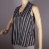 Chic Striped Sleeveless Top _ Black & White Vertical Stripe