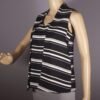 Chic Striped Sleeveless Top _ Black & White Horizontal Stripe