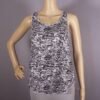 Cotton Racer Back Tank Top_White with Black Splatter