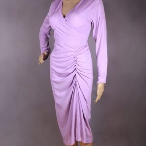 Long Sleeved Midi Dress _ Lilac