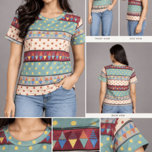 T-Shirt with Geometric Pattern